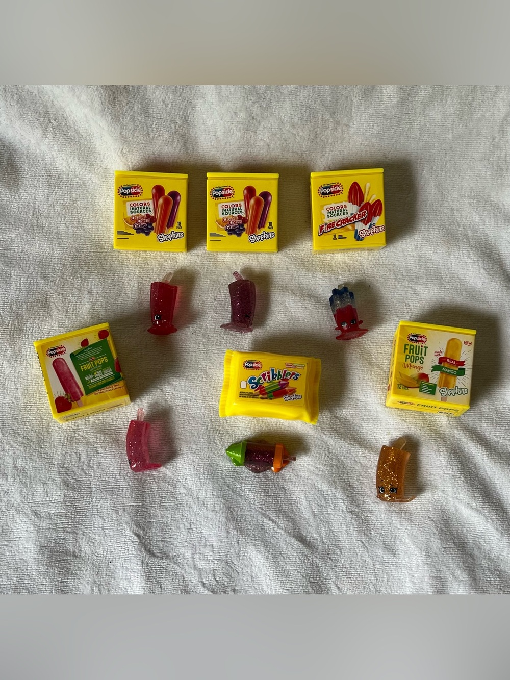 5 Shopkins Real Littles POPS Popsicle Super Mystery Glitter Lot Fruit Scribblers